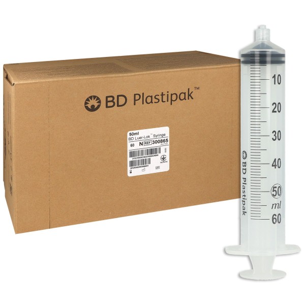 BD Plastipak Spritzen mit BD Luer-Lok-Ansatz 50/60ml, zentrisch